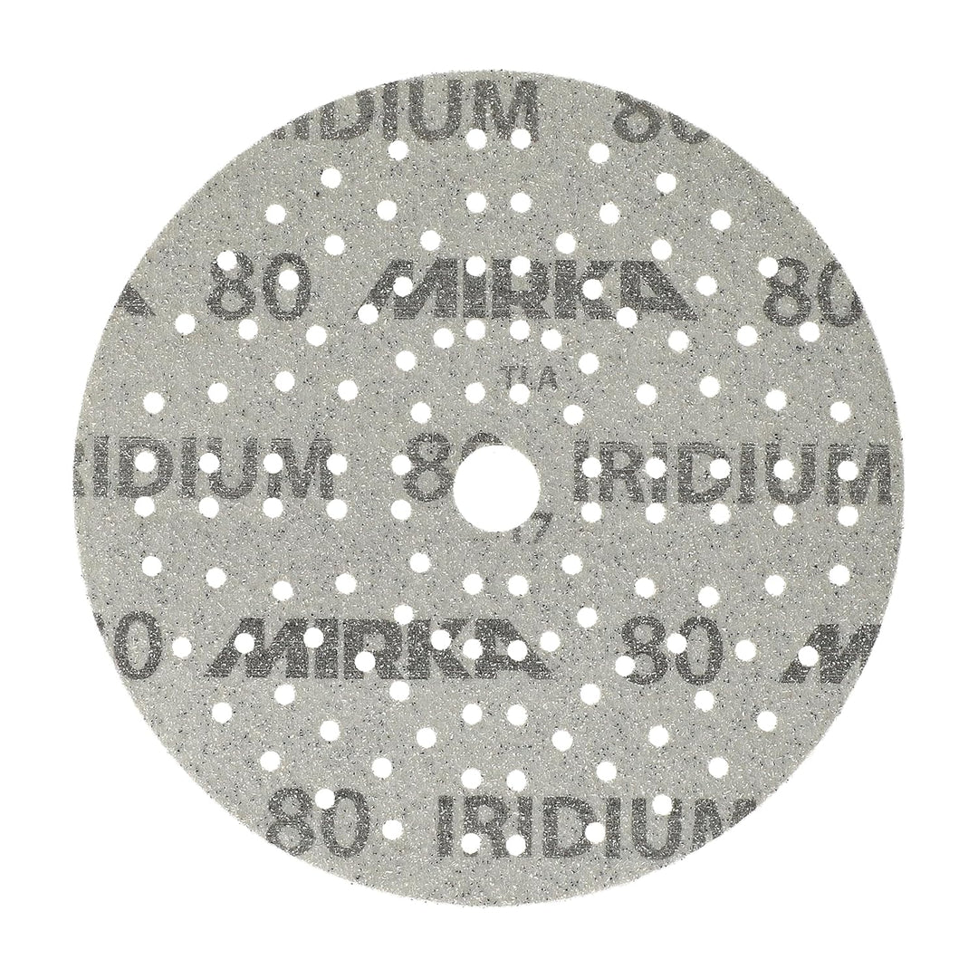 100x MIRKA Haftschleifscheibe IRIDIUM Grip 121L 150mm K.80 f.HO/Metall/Lack/Ku. Korn P80, Korn P80
