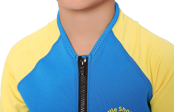 Cressi Little Shark Jr Shorty 2mm Neoprenanzug für Kinder, Aquamarine/Gelb 13/14 Jahre Kurzarm