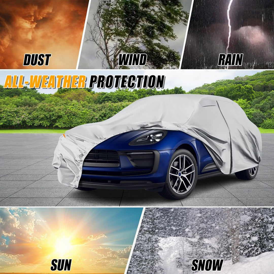 Autoabdeckung Wasserdicht für 2014–2025 Porsche Macan, Vollgarage Autoplane Auto Abdeckplane Winter