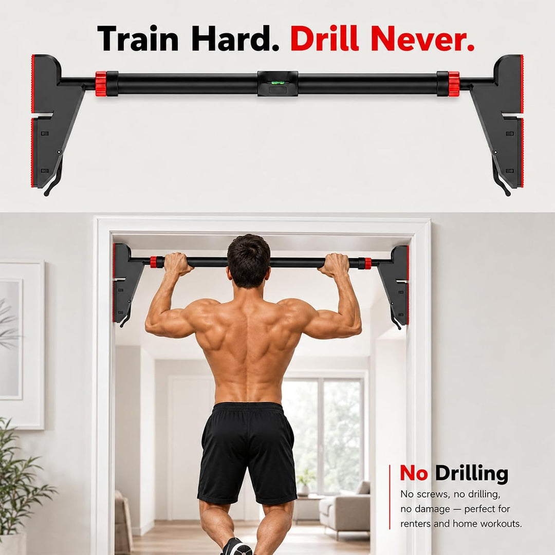 Klimmzugstange Türrahmen Ohne Schrauben, Verstellbare Pull Up Bar 30''-37'' für Tür & Wand, Tragkraf