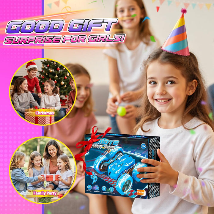 Dreamlandia Ferngesteuertes Auto, 2,4GHz RC Auto Weihnachten Geschenk Mädchen 3-9 Jahre, 360° Flip,