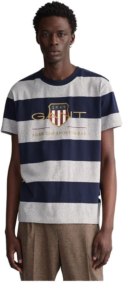 GANT Herren T-Shirt S Grey Melange, S Grey Melange