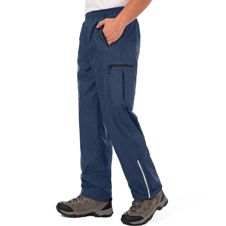 wasserdichte Regenhose für Herren Atmungsaktiv Winddicht Outdoorhose Elastischer Bund Hose Leichte R