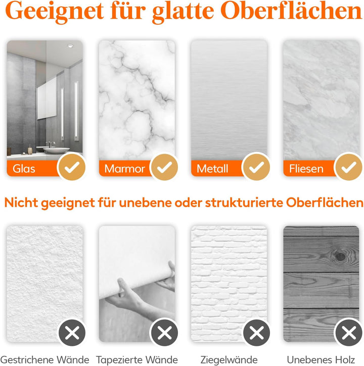 Lifewit Saugnapf Badregal, Duschablage Ohne Bohren, Kunststoff Bad Duschablage mit 4 Haken Duschrega