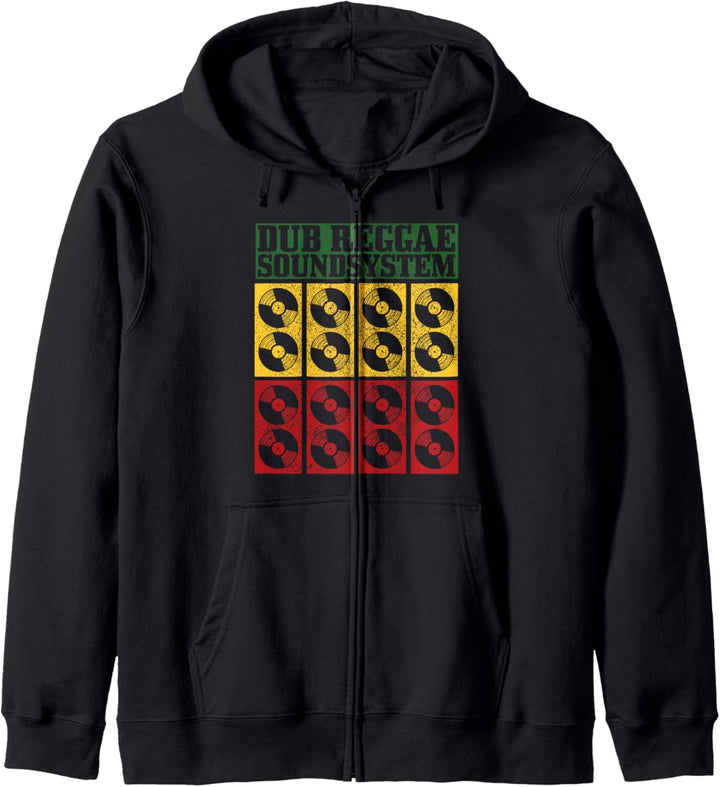 Dub Reggae Musik-Soundsystem Jamaika Retro Vintage Rasta Kapuzenjacke
