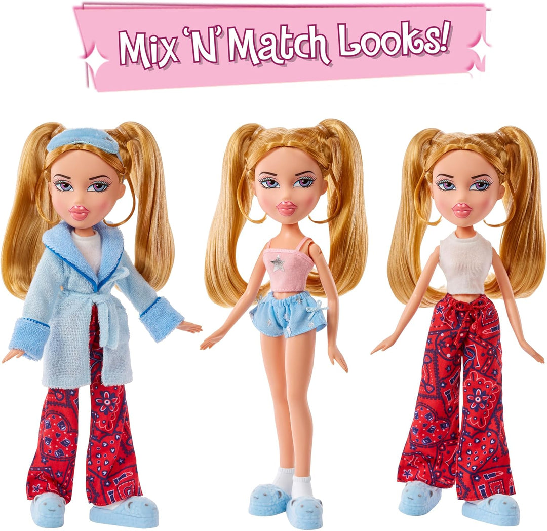 Bratz Slumber Party - Cloe Modepuppe - Mit 2 Pyjama-Garnituren, Plüschtier und Accessoires - Für Kin