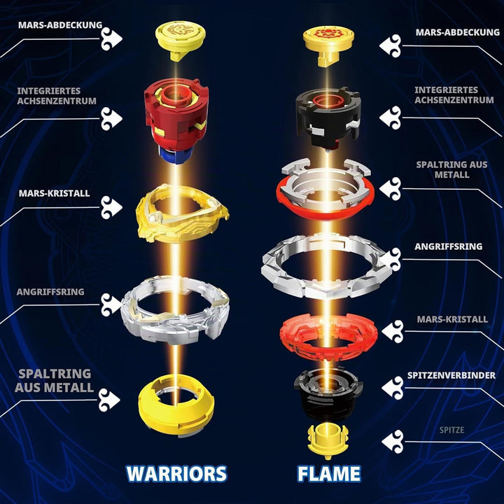INFINITY NADO Kreisel Serie Split, Metallische Battle Tops Kreisel mit Launcher, Kinderspielzeug Jun