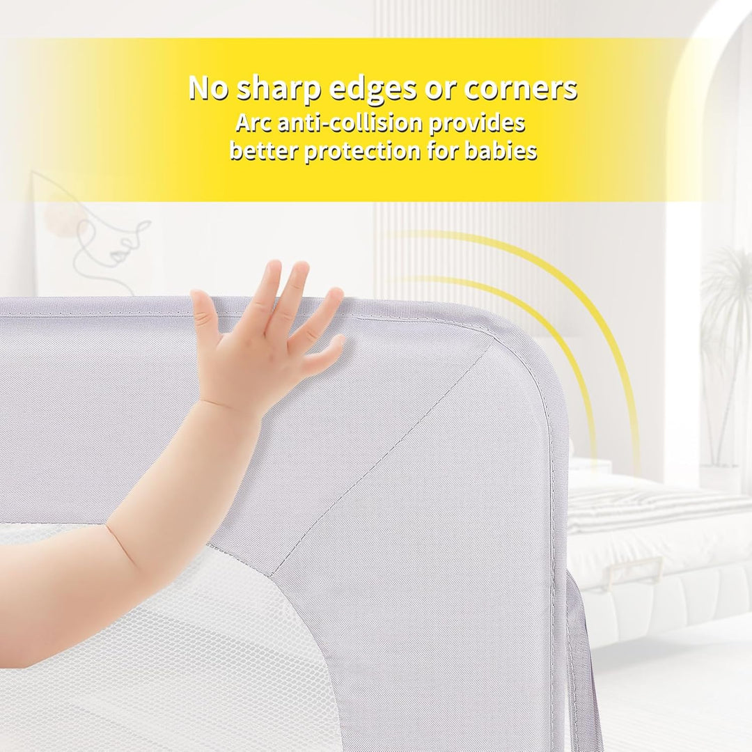 HUOLE Bettschuztgitter Sleep N Safe Plus XL, Grosser Rausfallschutz Bett für Babys und Kinder im Elt