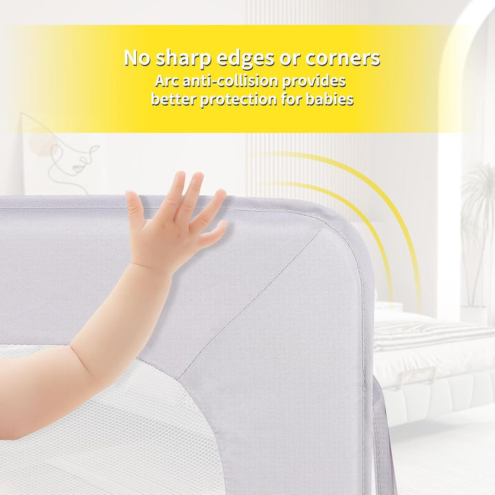 HUOLE Bettschuztgitter Sleep N Safe Plus XL, Grosser Rausfallschutz Bett für Babys und Kinder im Elt