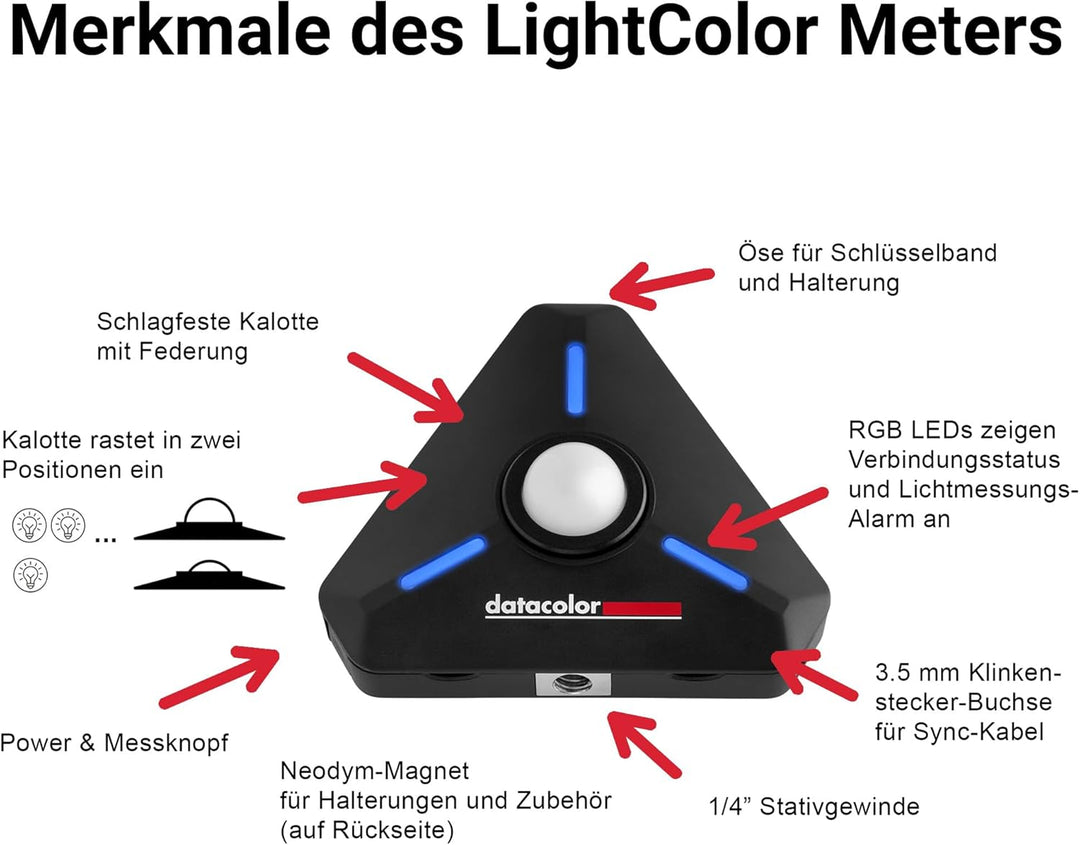 Datacolor LightColor Meter – Bluetooth-fähiges Licht- & Farbtemperaturmessgerät für Fotografie, Vide