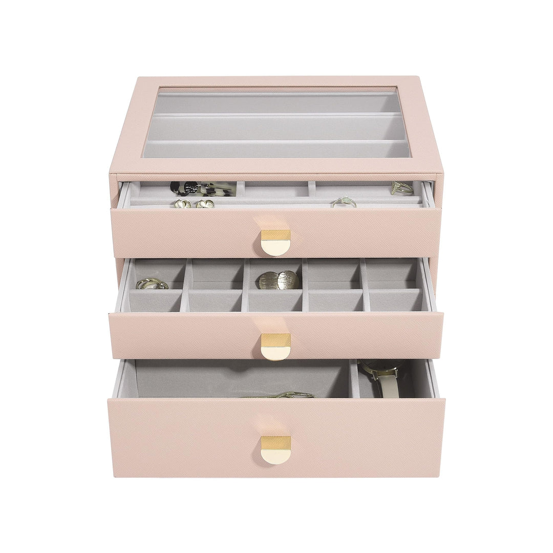Stackers Blush Classic Jewellery Box - Set of 3 (with drawers) Blush Pink, Blush Pink