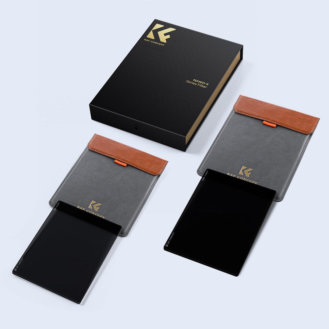 K&F Concept 4 x 5,65" ND8+ND64 Filtersets (2&6 Blendenstufen),Dicke 4mm Rechteckfilter quadratischer