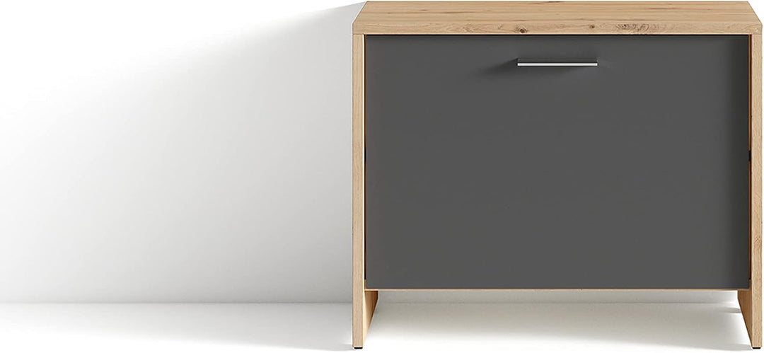 byLIVING Sitzbank Ben/Schuhschrank in Artisan Eiche-Optik Hellbraun/Front anthrazit/kleine Flur-Komm