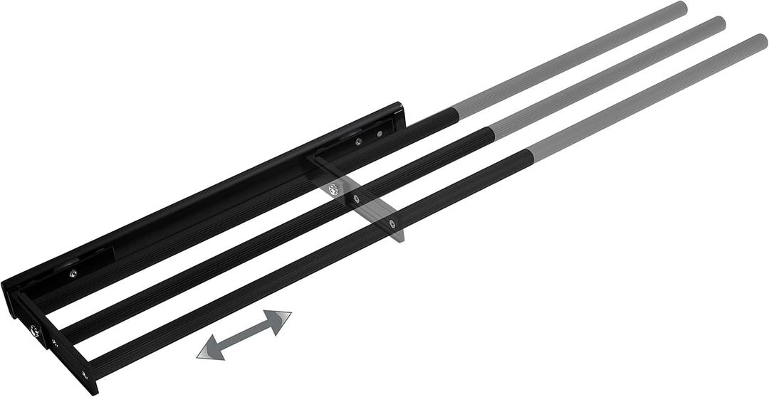 SOTECH Aluminium Handtuchhalter TED 3-armig schwarz matt (450-730 mm, ausziehbar, drehbar) Teleskop-