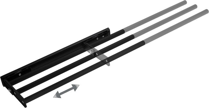 SOTECH Aluminium Handtuchhalter TED 3-armig schwarz matt (450-730 mm, ausziehbar, drehbar) Teleskop-