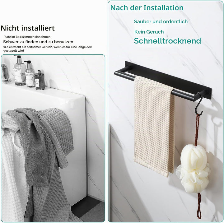 Mooche Handtuchhalter Ohne Bohren 304 Edelstahl Handtuchstange Wandmontage handtuchhalter schwarz Ba