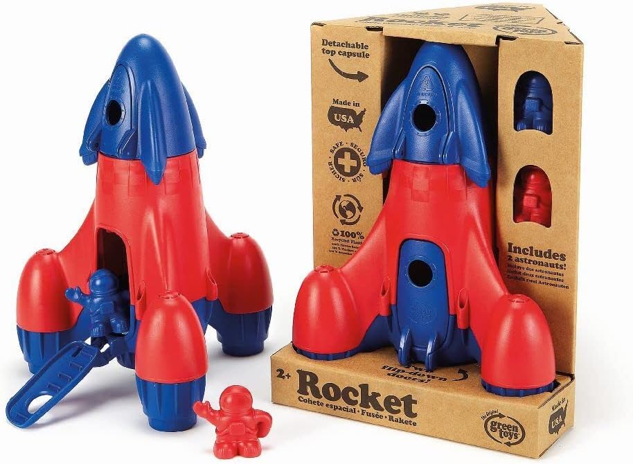 Green Toys 8601039 Rakete, Raumschiff, nachhaltiges Spielfahrzeug für Kinder ab 24 Monaten
