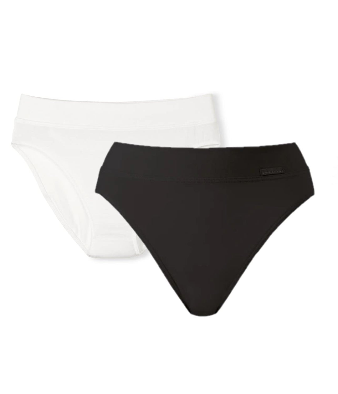 CALIDA Damen Elastic Slip Bundle 2er Pack, Weiss & Schwarz, Grösse M