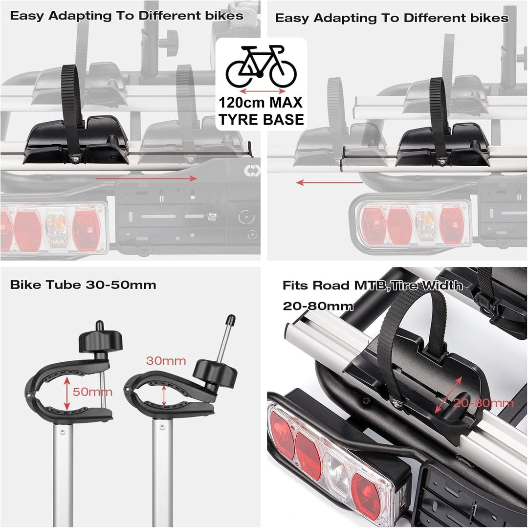 Fahrradträger Anhängerkupplung – Auto Fahrradträger für E-Bikes & Standardräder, Kann 2 Fahrräder au