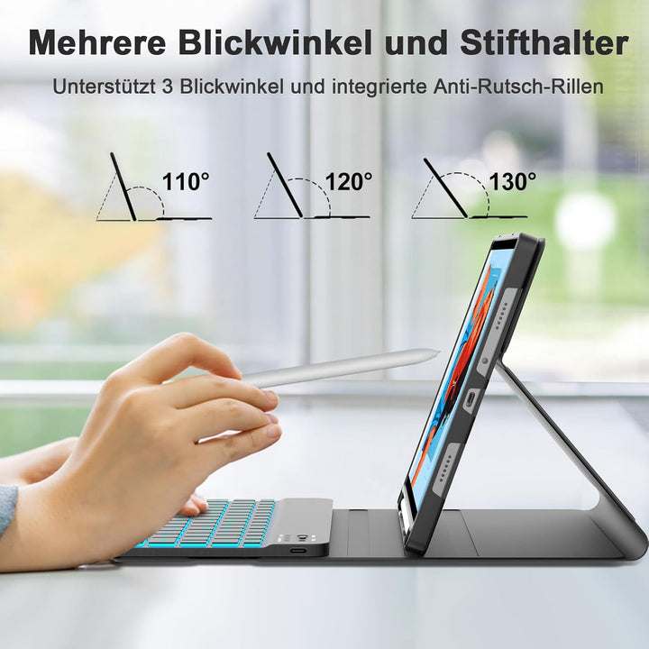 IVEOPPE Tastatur für Xiaomi Redmi Pad 2 & SE 11 Zoll, Deutsches QWERTZ Layout, Hülle mit Bluetooth A