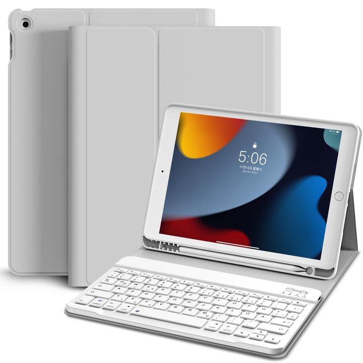Hülle mit Tastatur für iPad 9. / 8. / 7. Generation 10,2 Zoll 2021/2020/2019, Bluetooth Magnetisch Q