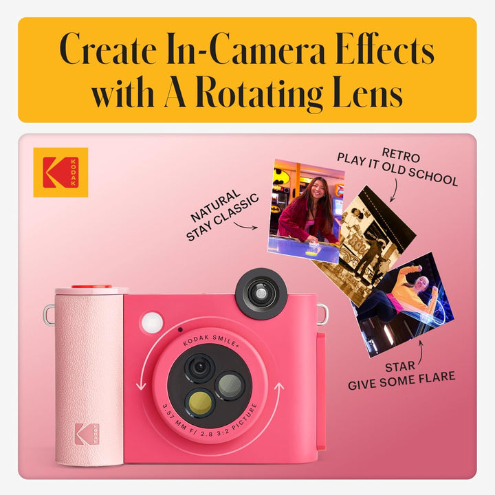 KODAK Smile+ 2-in-1 Digitale Sofortbildkamera & Bluetooth Fotodrucker Starterpaket + Weiche Tasche +
