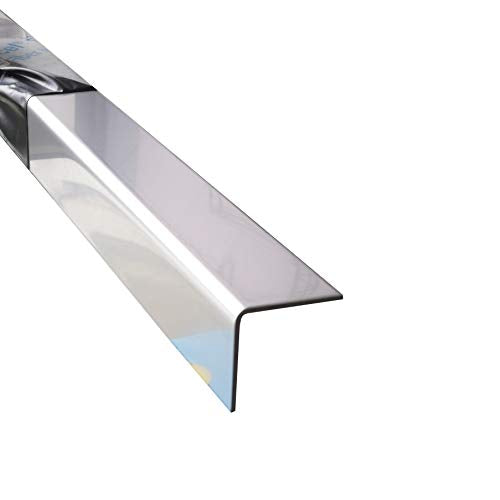 Kantenschutz VA, 2000mm 90 Grad Winkelprofil 60x55 mm Schenkelinnenmass aus Edelstahl blank 1,5 mm s