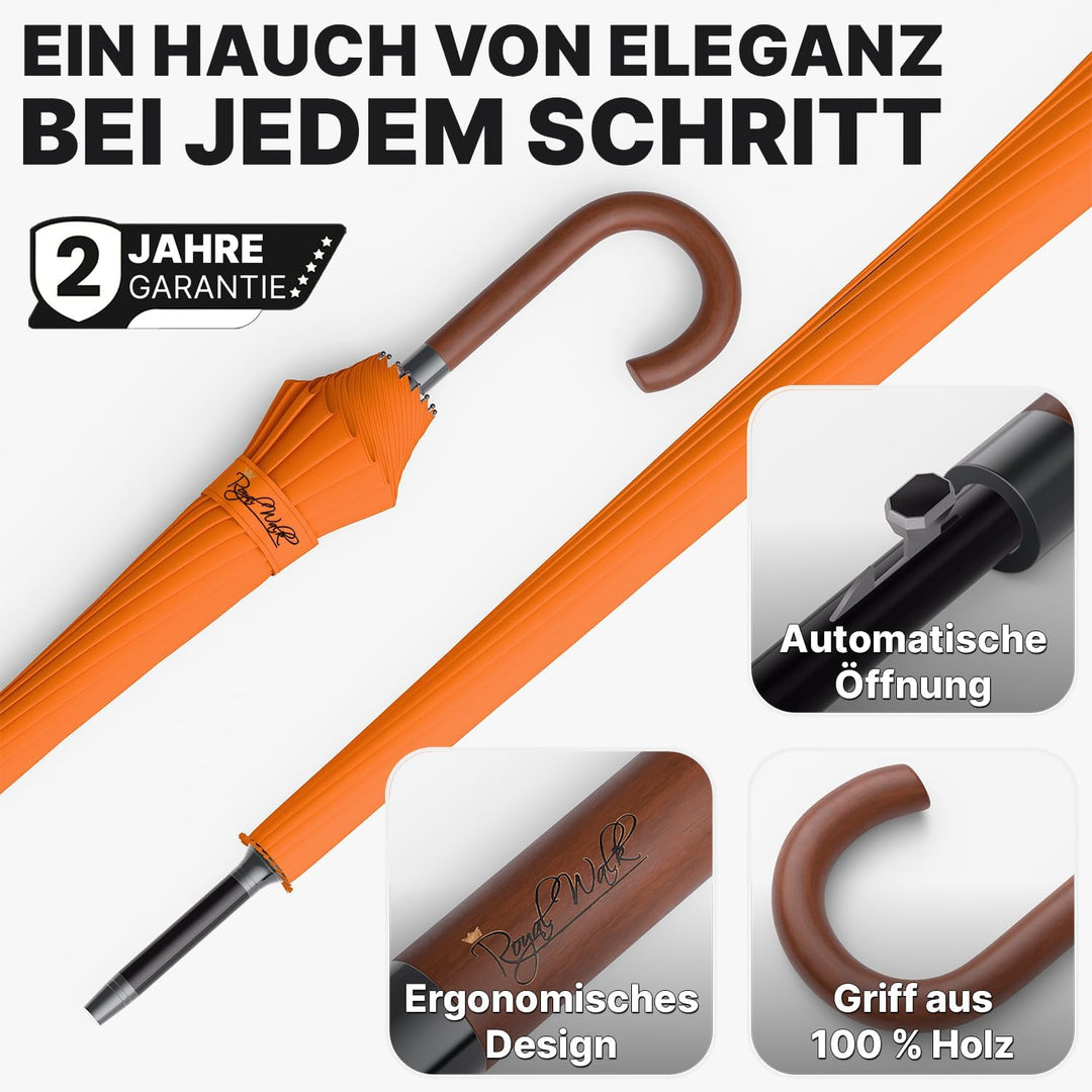 Royal Walk Regenschirm Gross Sturmfest Golf Schirm XXL Stabiler Stockschirm | Grosser Regenschirm fü