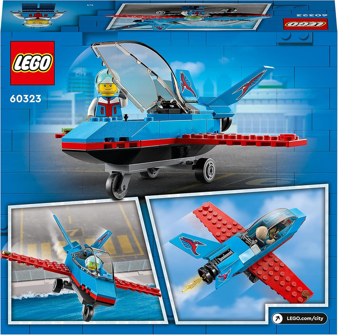 LEGO 60323 City Stuntflugzeug, Kunstflugzeug, Flugzeug Spielzeug mit Piloten-Minifigur, kreatives Ge