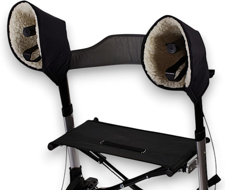 Rollator Handschuhe mit 100% Schurwolle, von FabaCare, Schurwollhandschuhe, extra warme Handwärmer,