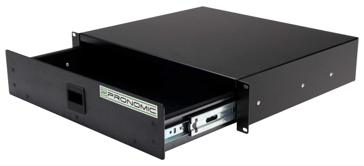 Pronomic RD-102 Rackschublade 2 HE (Schublade für 19 Zoll Rack, Snaplock, Stahlblech) schwarz