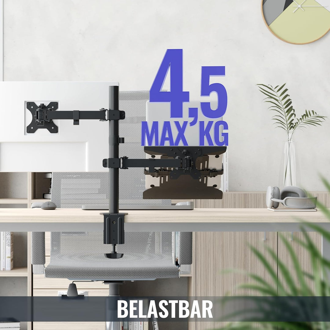 RICOO Laptophalter, CZ3028, Lap Desk, Einstellbar, Monitorhalterung, Laptop Tray, VESA 75x75/100x100