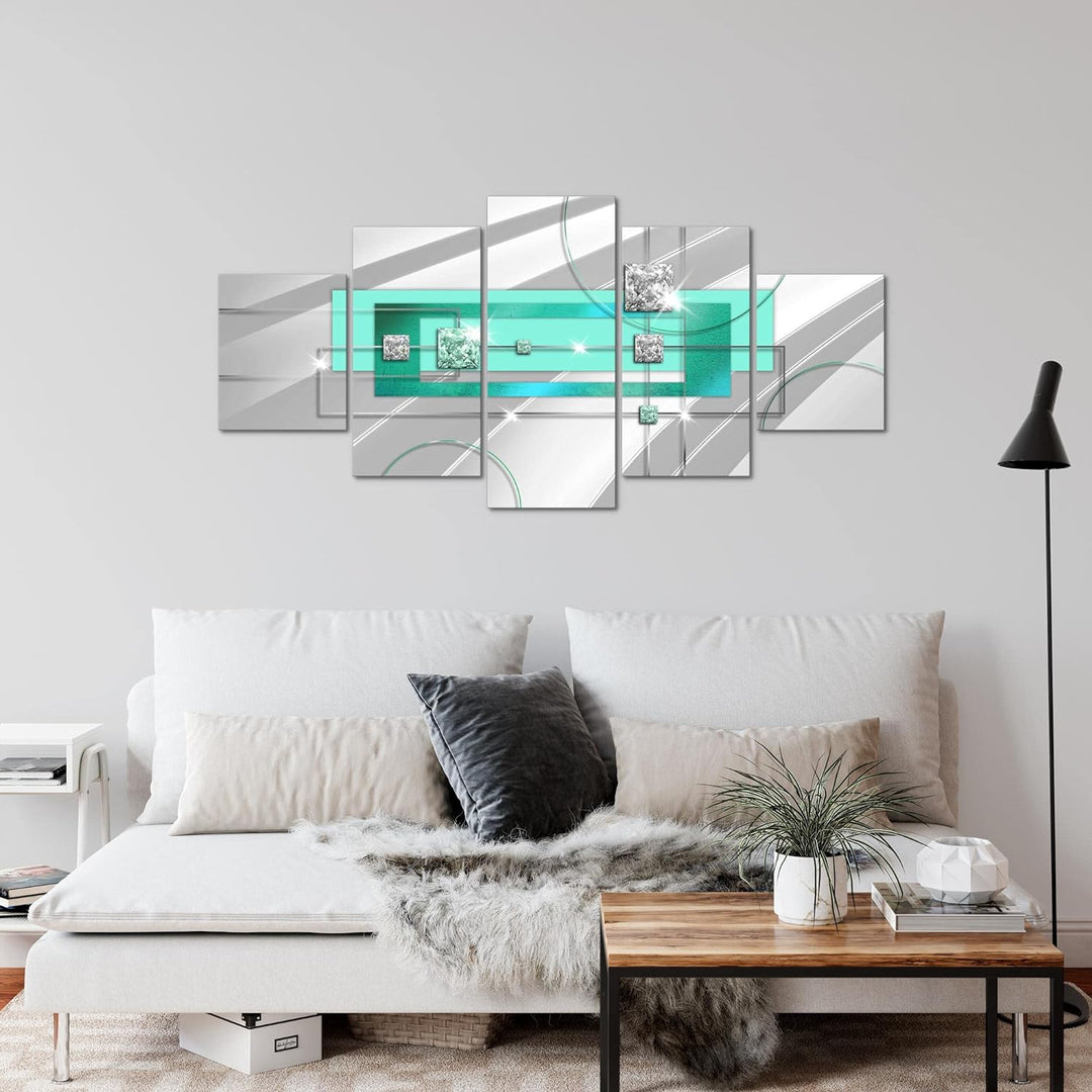 Runa Art Wandbilder Abstrakt 5 Teilig Bild auf Vlies Leinwand Deko Wohnzimmer Schlafzimmer Ornamente