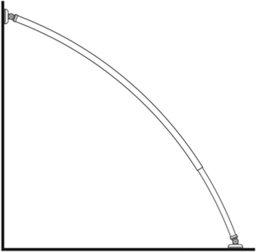 ALU AUSZIEHBAR Oval Winkelstange + 2 Schrägwand Adapter Bogenstange Chrom Stange/Zwischen zwei Wände