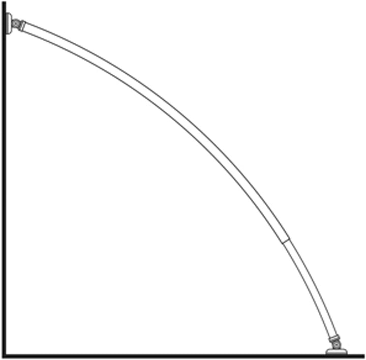 ALU AUSZIEHBAR Oval Winkelstange + 2 Schrägwand Adapter Bogenstange Chrom Stange/Zwischen zwei Wände