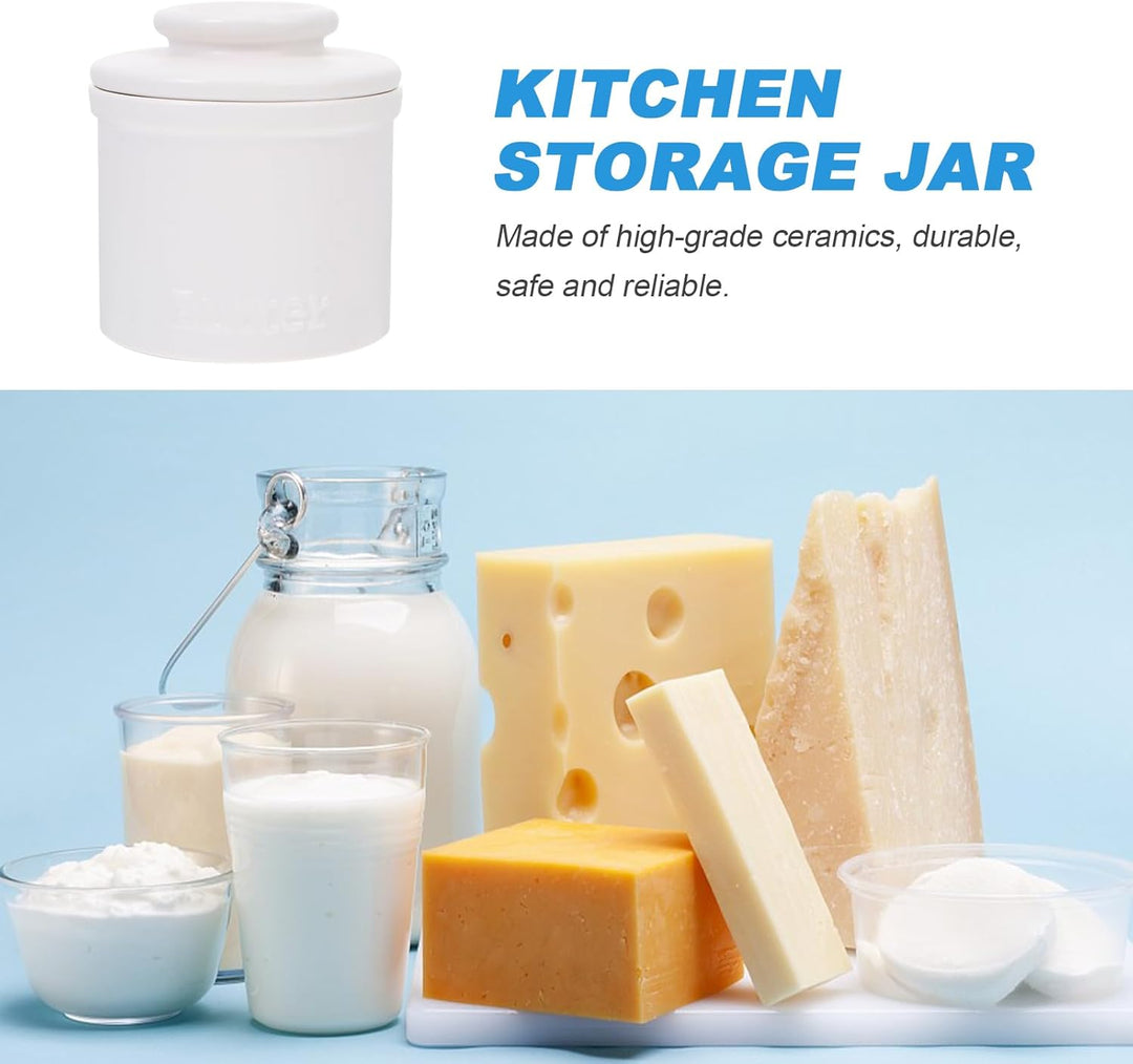 BESTonZON Porzellan Butter Keeper Crock Französisch Butter Dish mit Deckel Keramik Butter Container