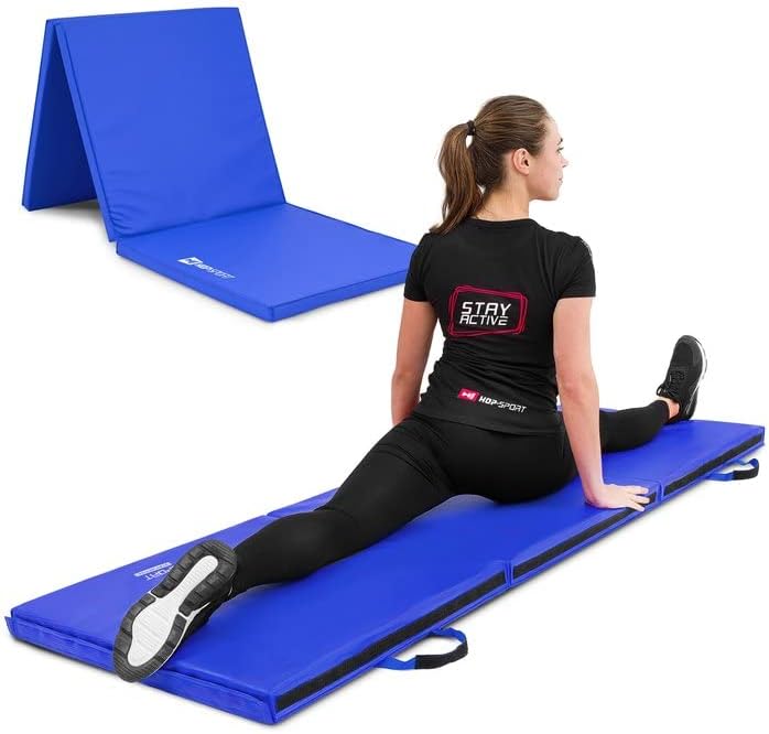 Hop-Sport Turnmatte klappbar - Bodenweichmatte für zuhause 180x60x5cm - Fitnessmatte, Gymnastikmatte
