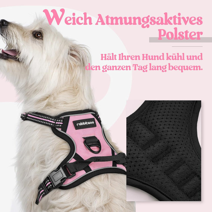 rabbitgoo Hundegeschirr Kleine Hunde Anti Zug Geschirr Hund mit Kontrolle No Pull Verstellbar Hundeg