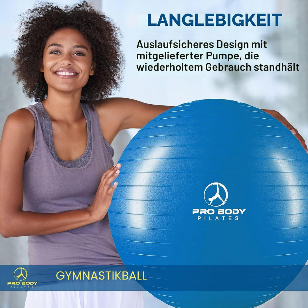 ProBody Pilates Ball, Gymnastikball, Yogaball, Stabilitätsballstuhl, mehrere Grössen, Geburtsball in
