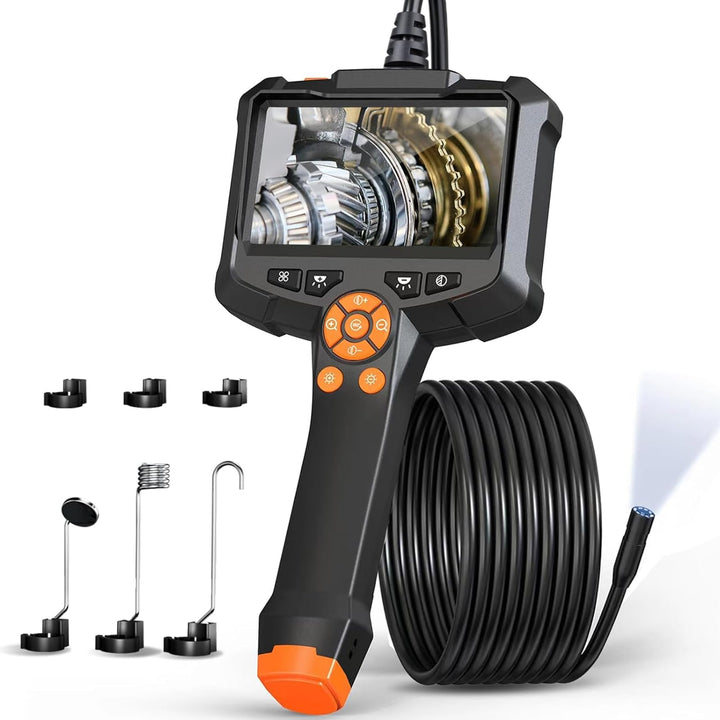 Endoskopkamera mit Licht, AOPICK 8mm IP67 wasserdichte Endoskop, 4.3" IPS Bildschirm Inspektionskame