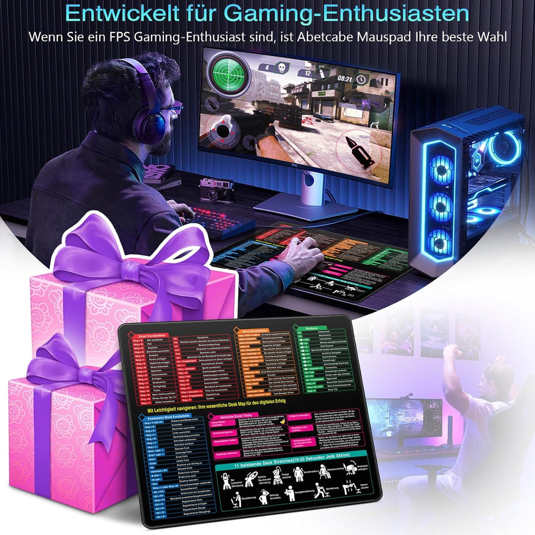 Gaming Mauspad 490 x 420 x 5 mm, Professionelle Mousepad für Esports, wasserdicht Hochpräzises Stoff