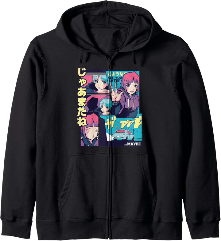 See You Later | Japanischer Anime Manga Comic Stil Grafik Kapuzenjacke