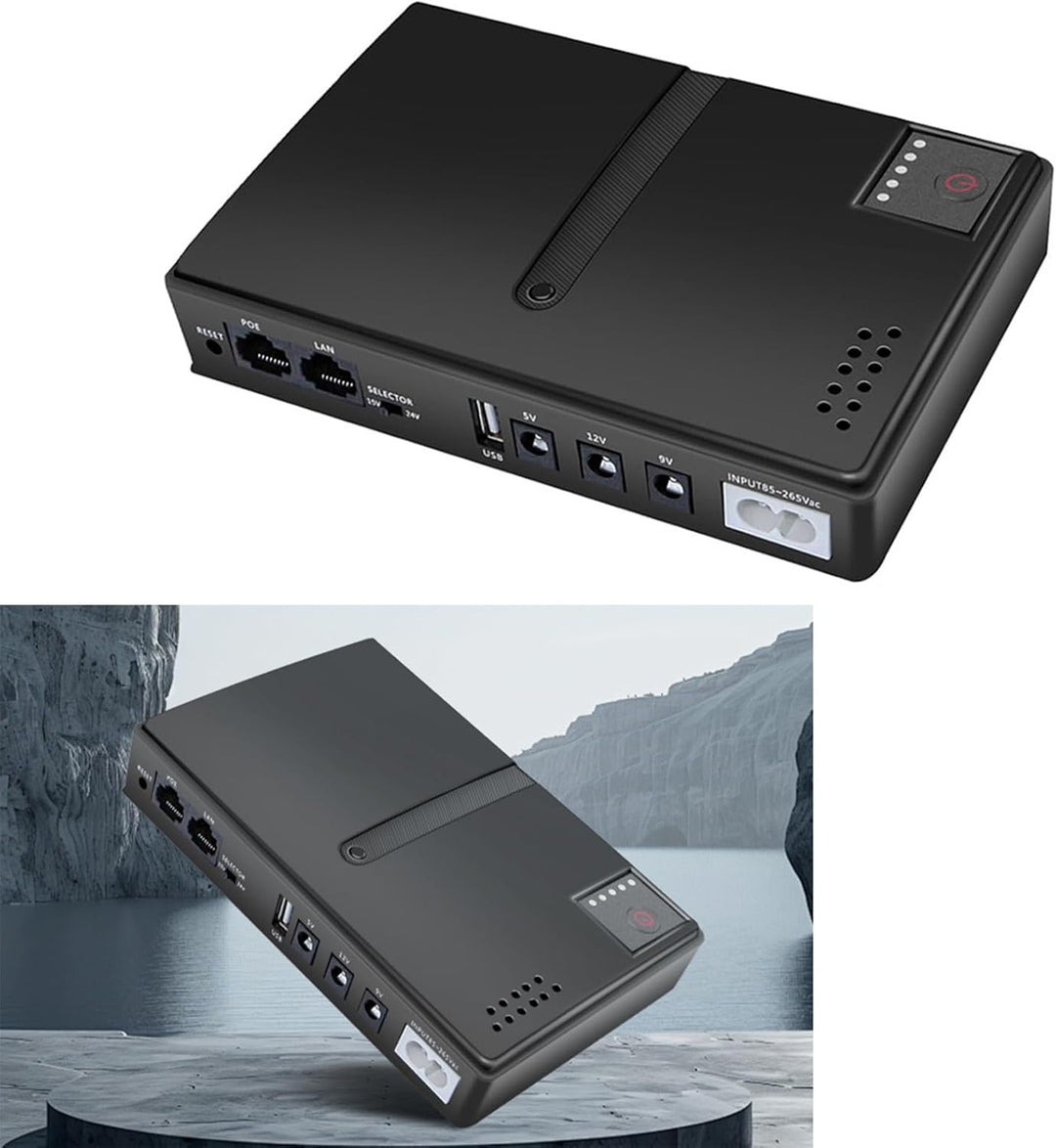 Fafeicy Unterbrechbarer Stromversorgung, 15 V 24 V POE 18W Ausgangs -UPS -Batterie -Sicherung für Ro