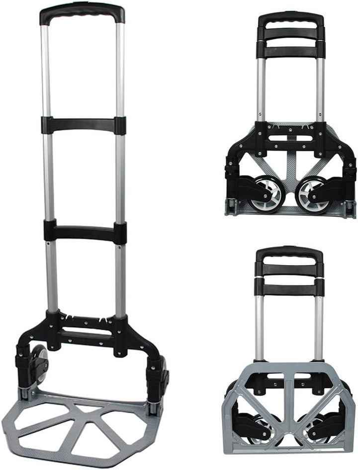 HELO Alu Transportkarre Sackkarre klappbar (EIN-Knopf Bedienung), Handkarre bis 85 kg belastbar bei