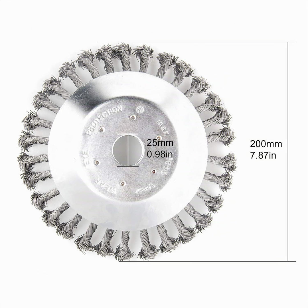 SWAWIS Profi Unkrautbürste Wildkrautbürste 200x25,4mm Unkrautbürste für Freischneider Drahtbürste fü