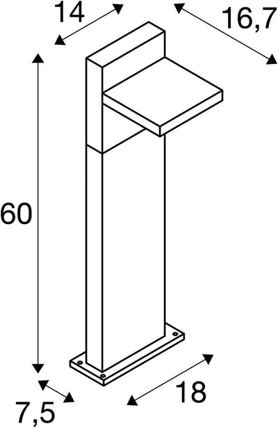 SLV LED Aussenleuchte ABRIDOR 60 | Design Aussen-Standleuchte, Aussenbeleuchtung, Outdoor LED Wege-L