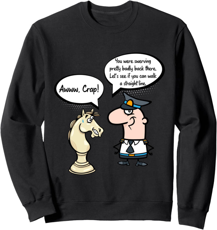 Lustiges Schach Pferd Schach Club Polizei Schach Sweatshirt