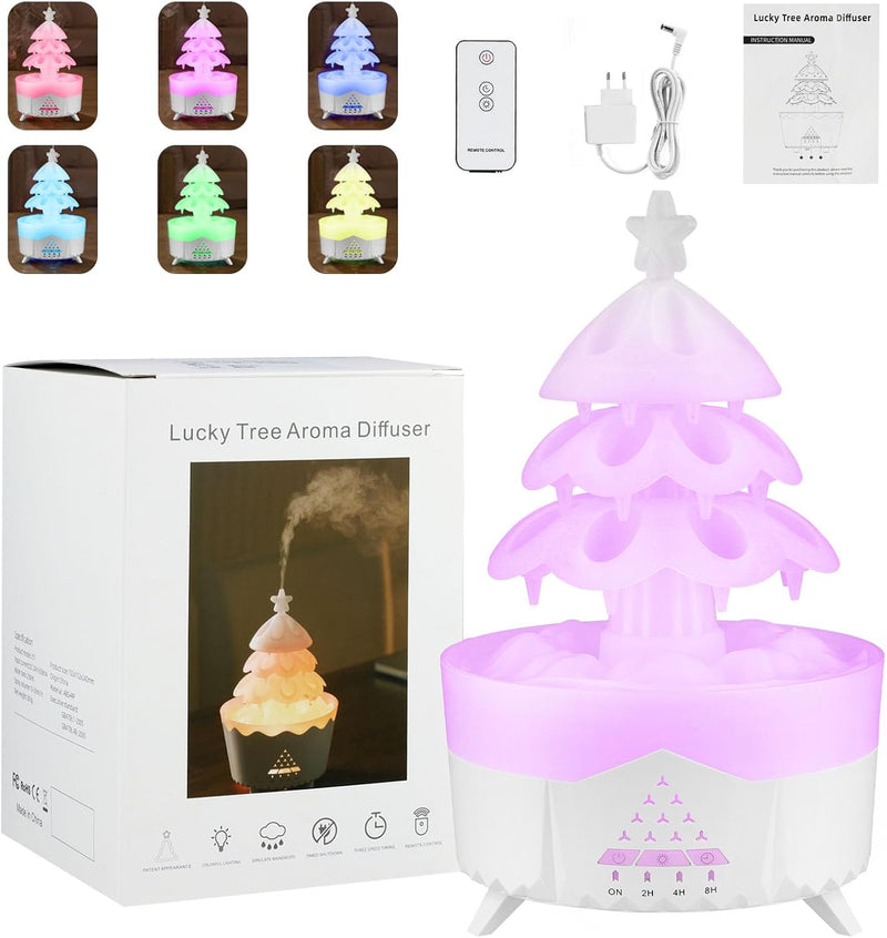 Vehoukli 2.5L Luftbefeuchter Humidifier mit 7 Farben LED Weihnachtsbaum Luftreiniger Lufterfrischer