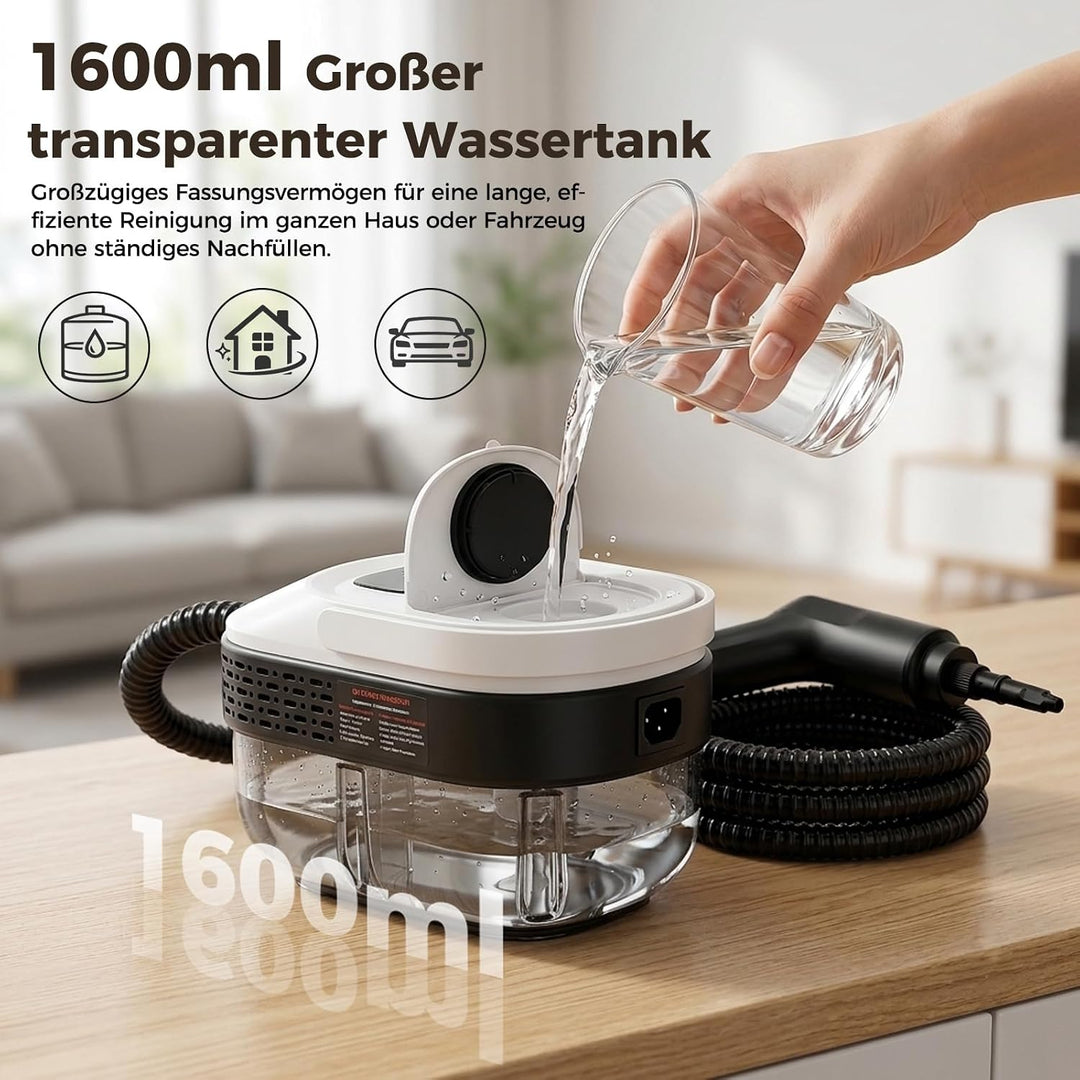 14 IN 1 Dampfreiniger Handgerät 1,6L Tank【100% Natürliche Tiefenreinigung】3 STUFIG Einstellbar Handd
