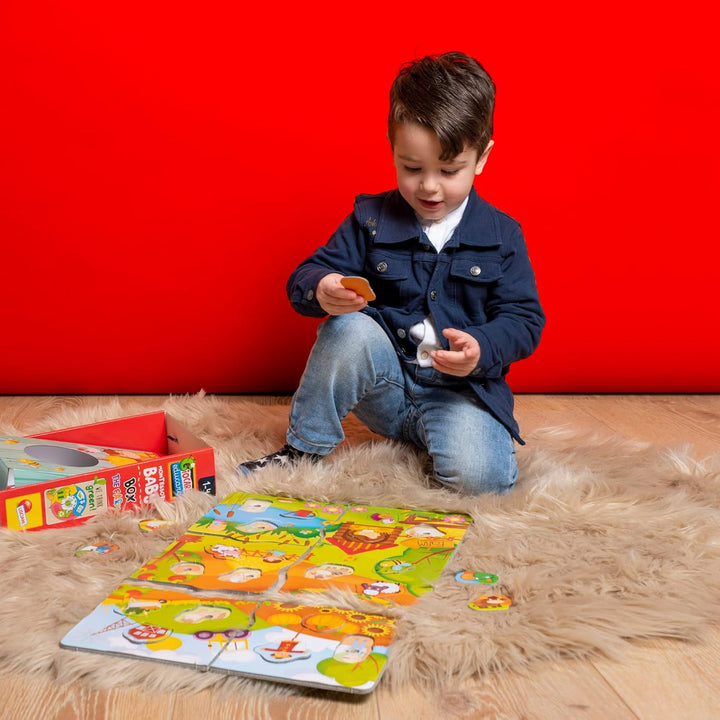 Liscianigiochi 92741 Montessori Baby Box Farm, Nicht Zutreffend Montessori Baby Box 6 Teile, Montess